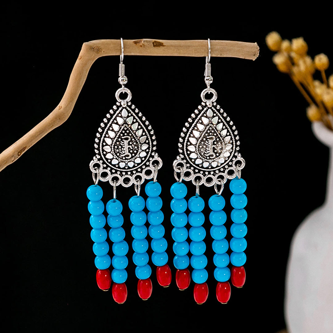 Olivenorma Retro Ethnic Style Bohemian Tassel Turquoise Earrings - Style 28 - image 28