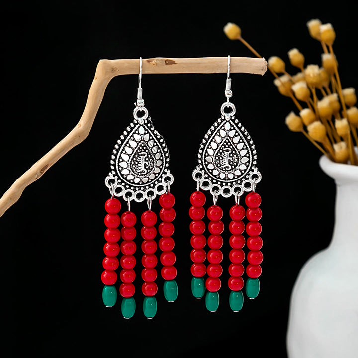 Olivenorma Retro Ethnic Style Bohemian Tassel Turquoise Earrings - Style 27 - image 27