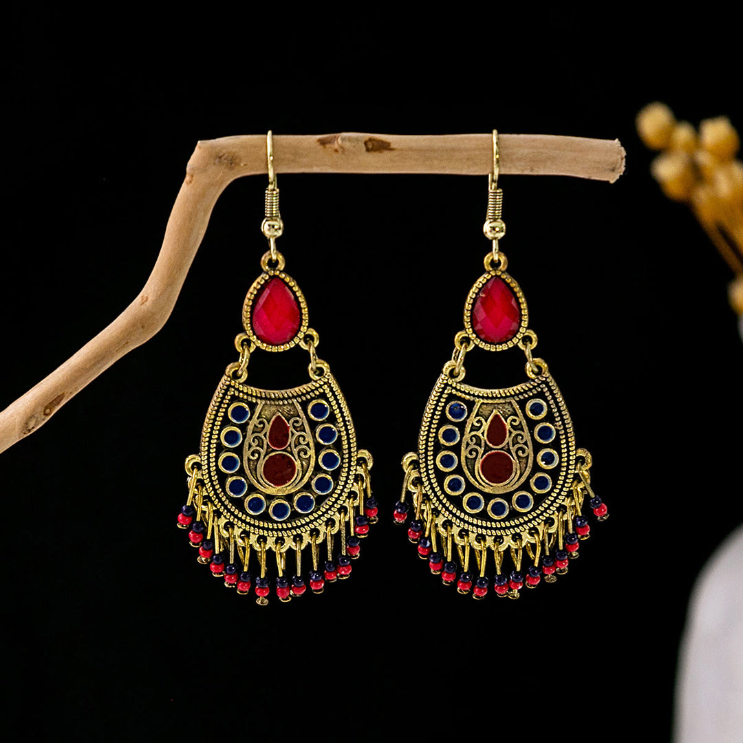 Olivenorma Retro Ethnic Style Bohemian Tassel Turquoise Earrings - Style 24 - image 24