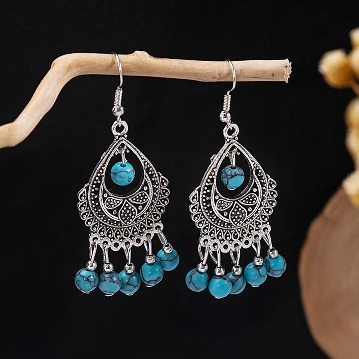 Olivenorma Retro Ethnic Style Bohemian Tassel Turquoise Earrings - Style 45 - image 45
