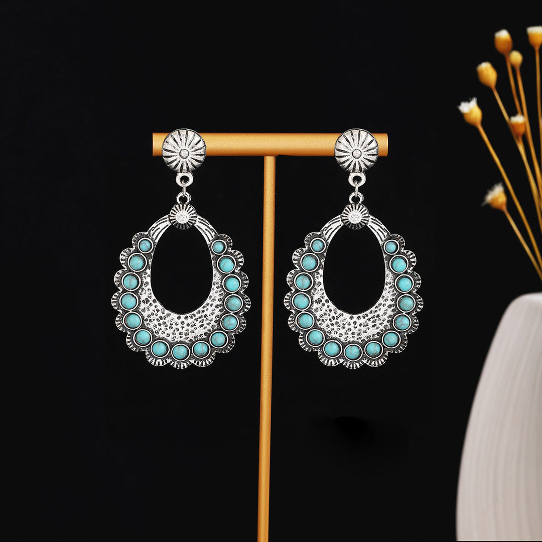 Olivenorma Retro Ethnic Style Bohemian Tassel Turquoise Earrings - Style 36 - image 36