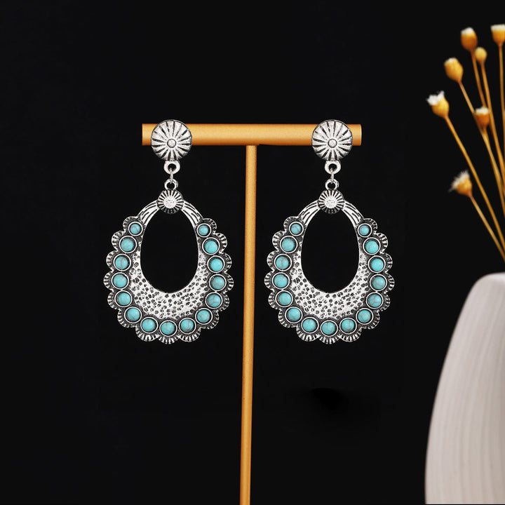 Olivenorma Retro Ethnic Style Bohemian Tassel Turquoise Earrings - Style 36 - image 36