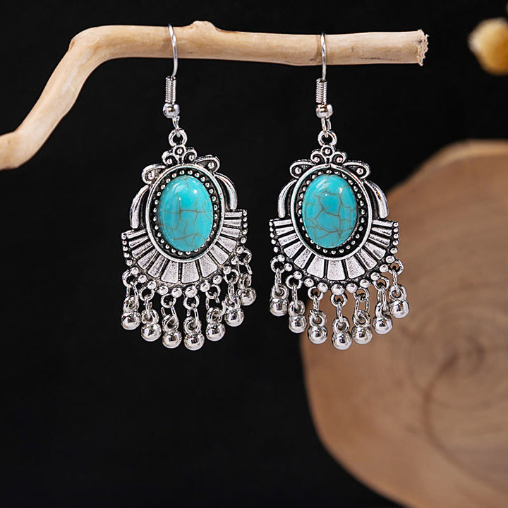 Olivenorma Retro Ethnic Style Bohemian Tassel Turquoise Earrings - Style 44 - image 44