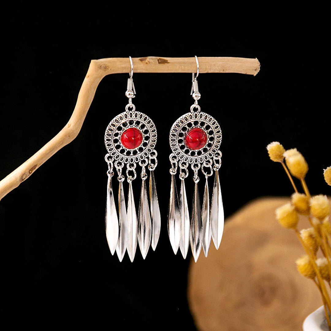 Olivenorma Retro Ethnic Style Bohemian Tassel Turquoise Earrings - Style 35 - image 35