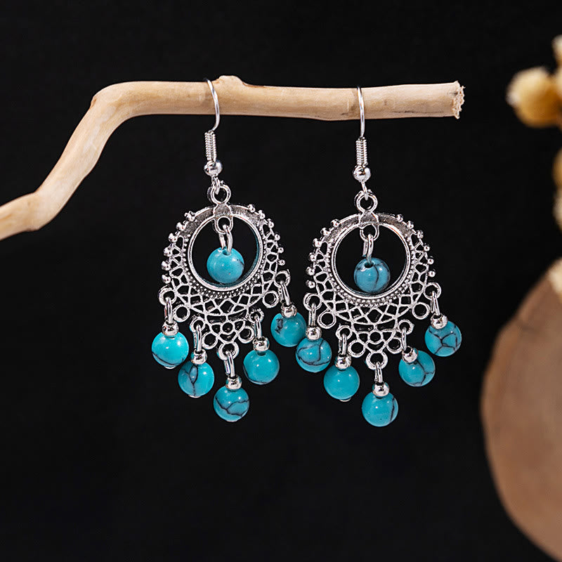 Olivenorma Retro Ethnic Style Bohemian Tassel Turquoise Earrings - Style 58 - image 58