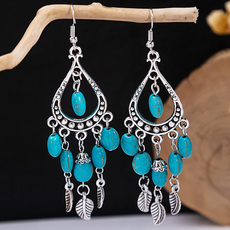 Olivenorma Retro Ethnic Style Bohemian Tassel Turquoise Earrings - Style 53 - image 53