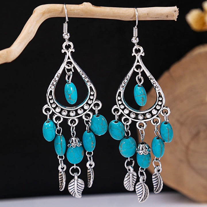 Olivenorma Retro Ethnic Style Bohemian Tassel Turquoise Earrings - Style 53 - image 53