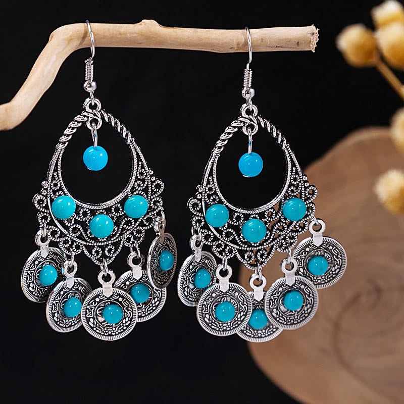 Olivenorma Retro Ethnic Style Bohemian Tassel Turquoise Earrings - Style 47 - image 47