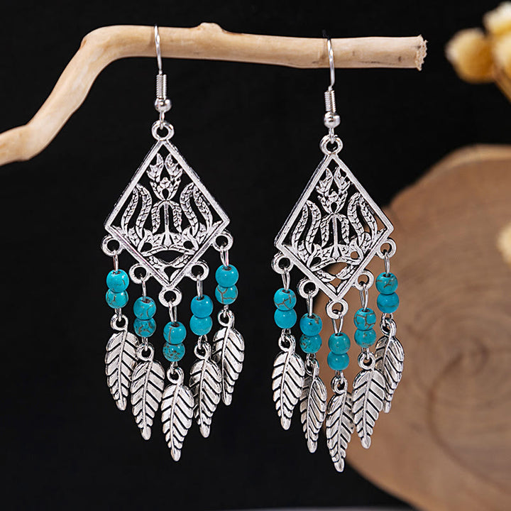 Olivenorma Retro Ethnic Style Bohemian Tassel Turquoise Earrings - Style 56 - image 56