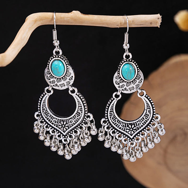 Olivenorma Retro Ethnic Style Bohemian Tassel Turquoise Earrings - Style 57 - image 57