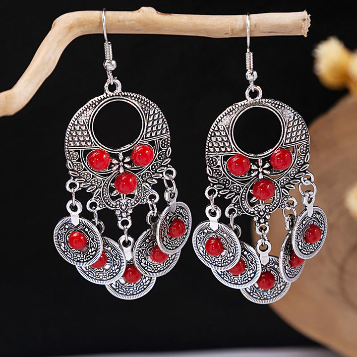 Olivenorma Retro Ethnic Style Bohemian Tassel Turquoise Earrings - Style 49 - image 49
