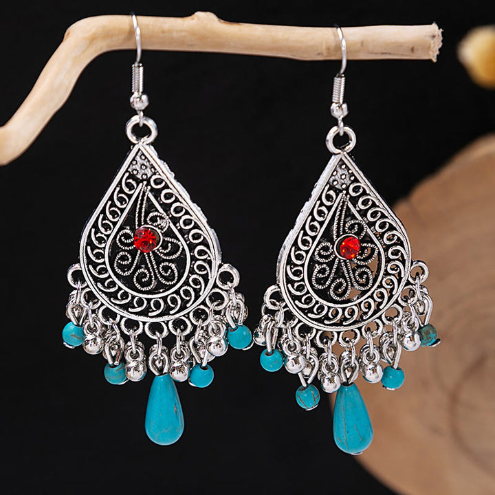 Olivenorma Retro Ethnic Style Bohemian Tassel Turquoise Earrings - Style 55 - image 55