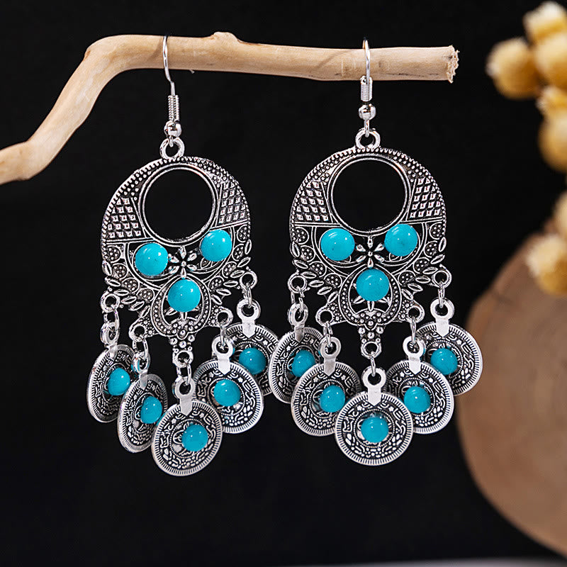 Olivenorma Retro Ethnic Style Bohemian Tassel Turquoise Earrings - Style 48 - image 48