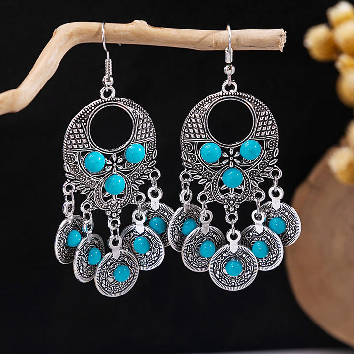 Olivenorma Retro Ethnic Style Bohemian Tassel Turquoise Earrings - Style 48 - image 48