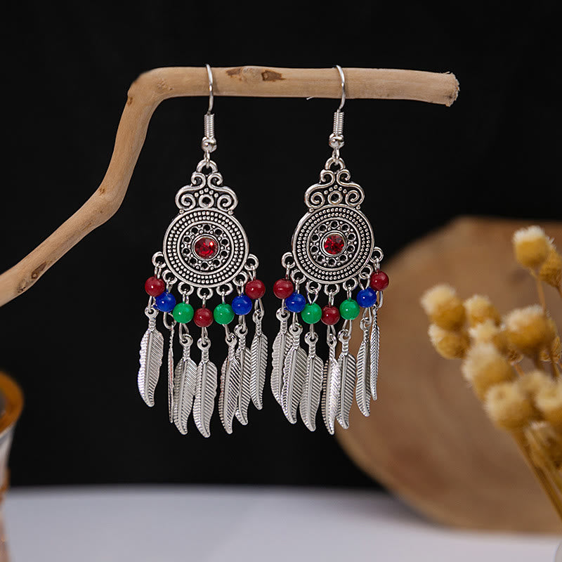 Olivenorma Retro Ethnic Style Bohemian Tassel Turquoise Earrings - Style 63 - image 63