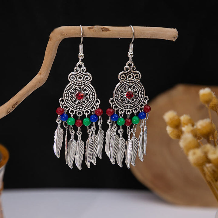 Olivenorma Retro Ethnic Style Bohemian Tassel Turquoise Earrings - Style 63 - image 63