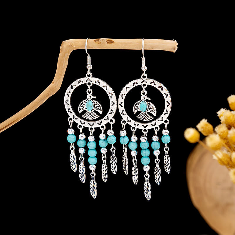 Olivenorma Retro Ethnic Style Bohemian Tassel Turquoise Earrings - Style 73 - image 73