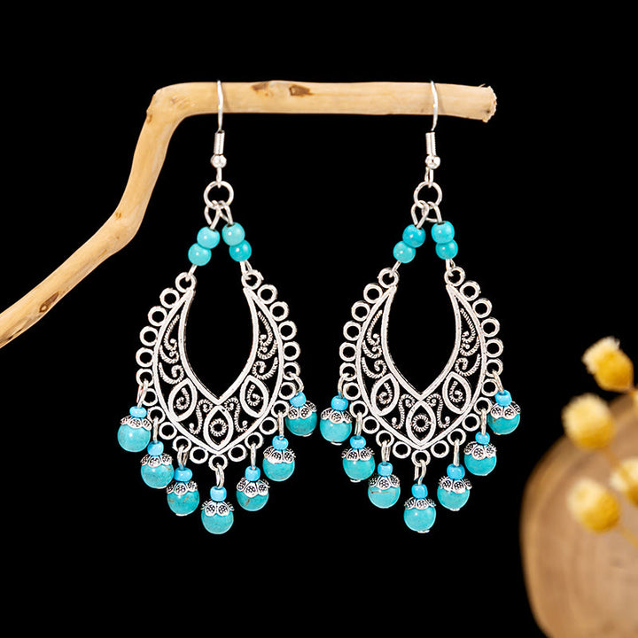 Olivenorma Retro Ethnic Style Bohemian Tassel Turquoise Earrings - Style 69 - image 69