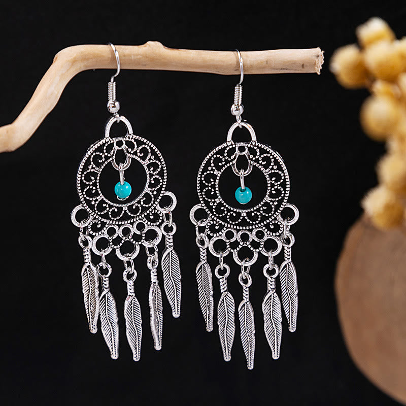 Olivenorma Retro Ethnic Style Bohemian Tassel Turquoise Earrings - Style 65 - image 65