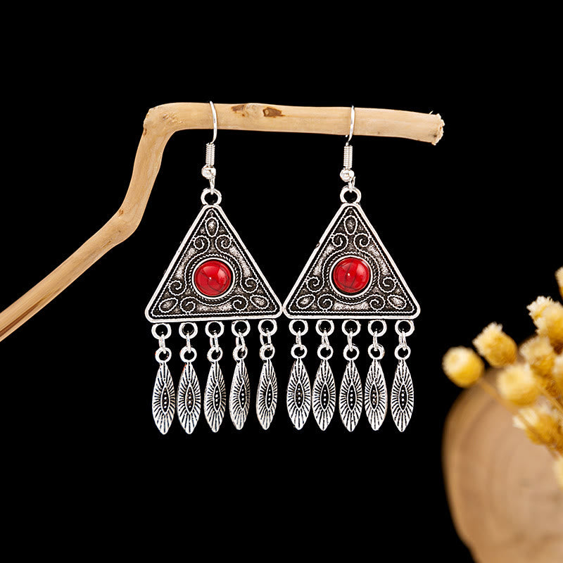 Olivenorma Retro Ethnic Style Bohemian Tassel Turquoise Earrings - Style 71 - image 71