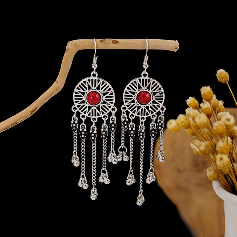 Olivenorma Retro Ethnic Style Bohemian Tassel Turquoise Earrings - Style 80 - image 80