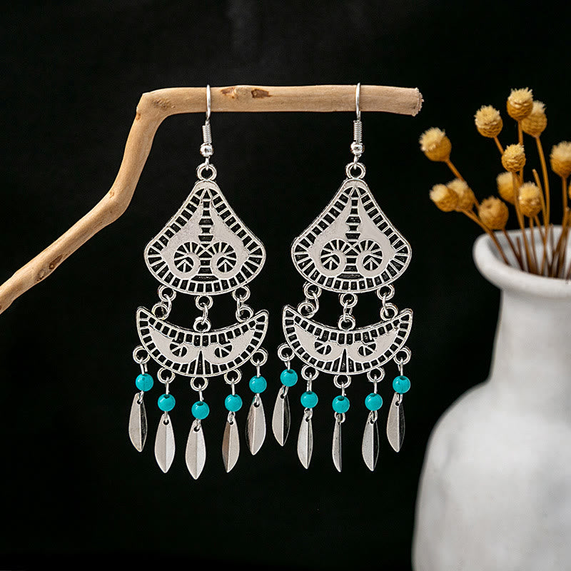 Olivenorma Retro Ethnic Style Bohemian Tassel Turquoise Earrings - Style 85 - image 85