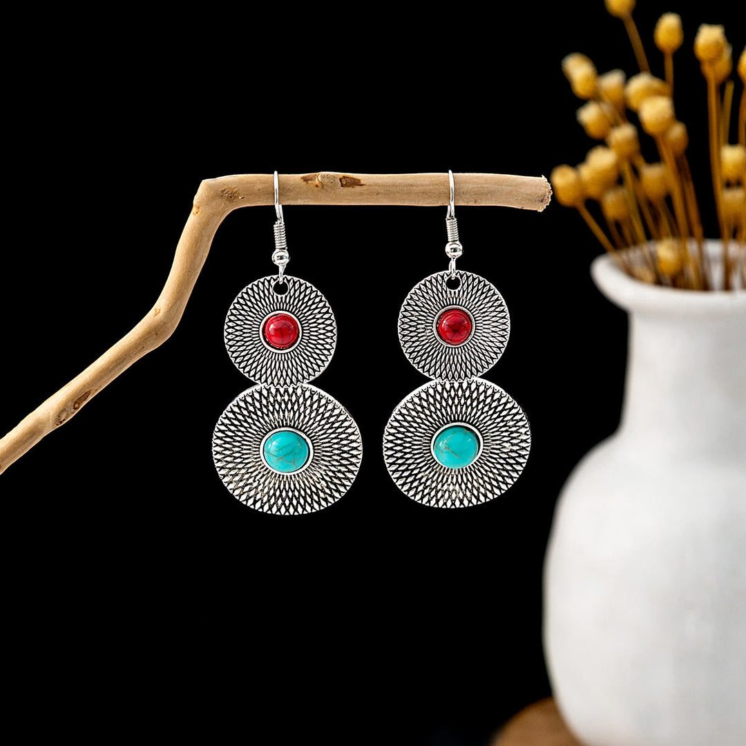 Olivenorma Retro Ethnic Style Bohemian Tassel Turquoise Earrings - Style 82 - image 82