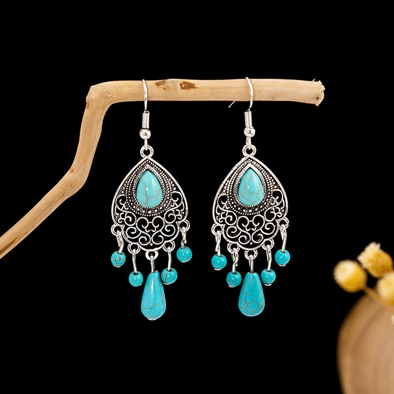 Olivenorma Retro Ethnic Style Bohemian Tassel Turquoise Earrings - Style 77 - image 77