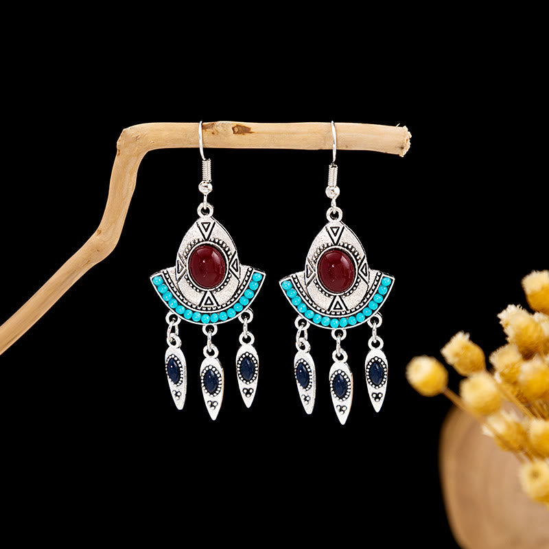Olivenorma Retro Ethnic Style Bohemian Tassel Turquoise Earrings - Style 78 - image 78