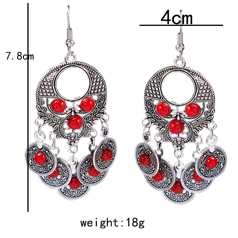 Olivenorma Retro Ethnic Style Bohemian Tassel Turquoise Earrings - image 90