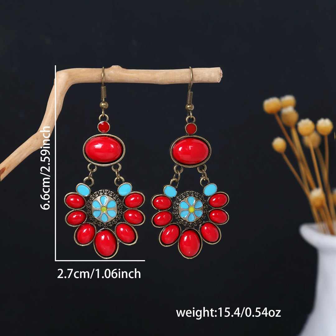 Olivenorma Retro Ethnic Style Bohemian Tassel Turquoise Earrings - image 89
