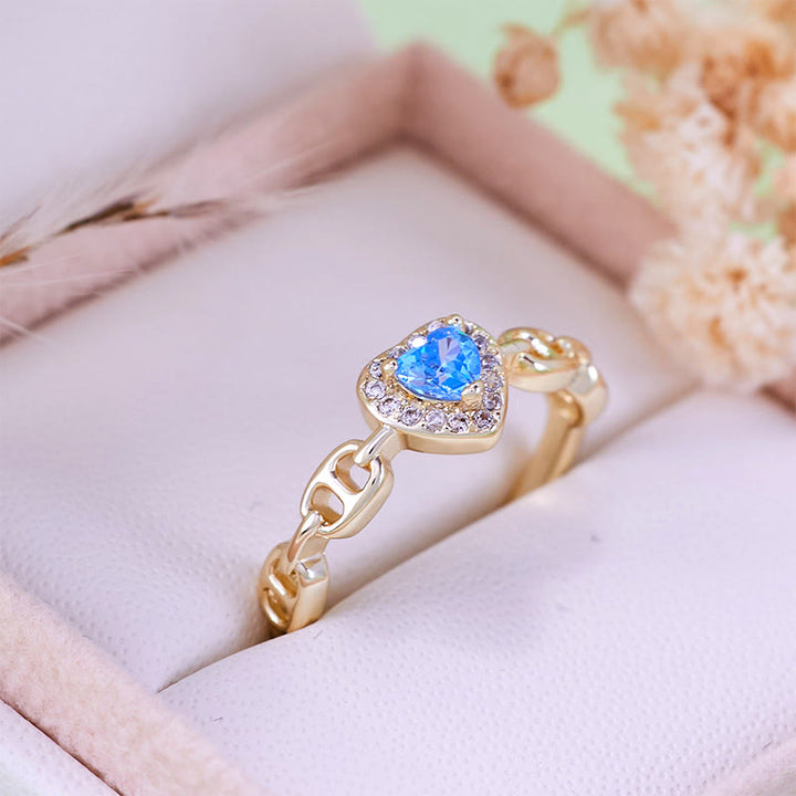 Olivenorma Aquamarine Pig Nose Shank Ring - Aquamarine - image 0