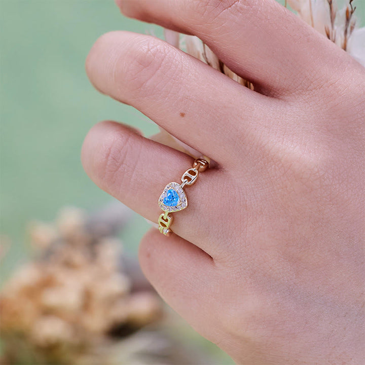 Olivenorma Aquamarine Pig Nose Shank Ring - image 1