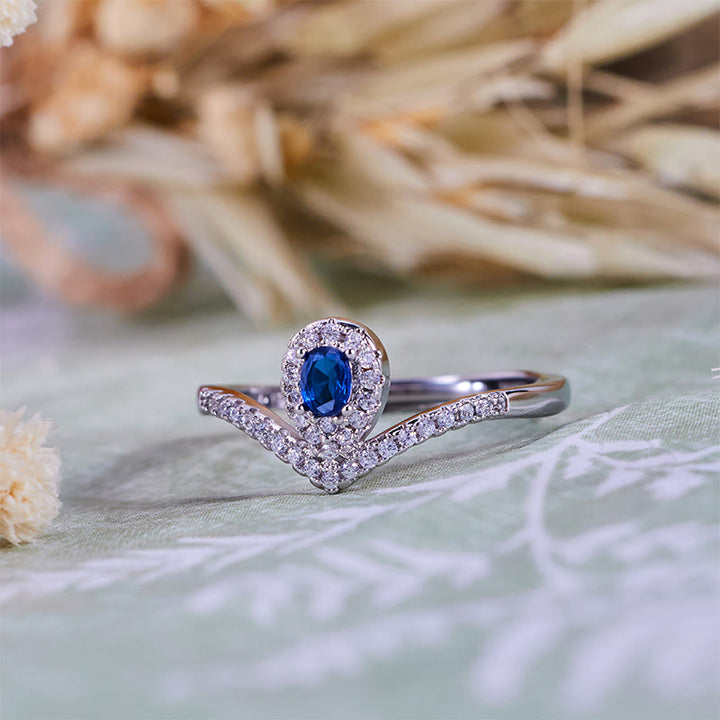 Olivenorma Teardrop Crown Blue Topaz Ring - image 4