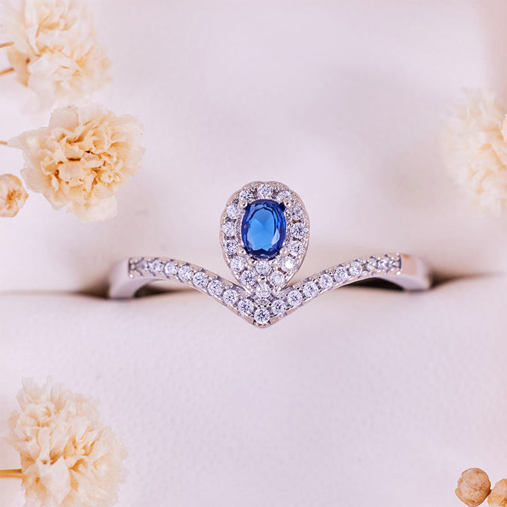 Olivenorma Teardrop Crown Blue Topaz Ring - Blue Topaz - image 0