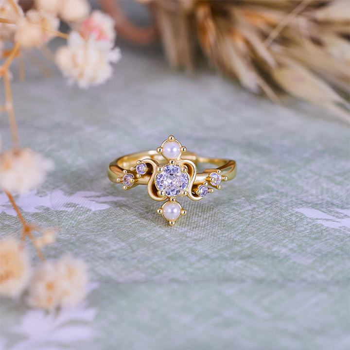 Olivenorma 'Compass' White Zircon Freshwater Pearl Ring - image 3