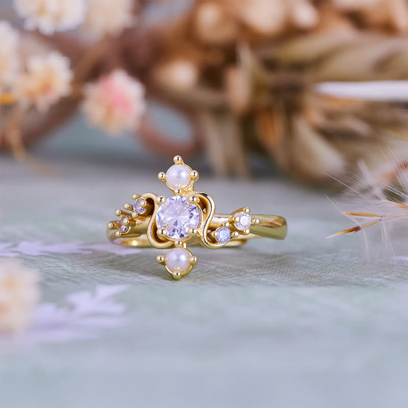 Olivenorma 'Compass' White Zircon Freshwater Pearl Ring - image 4