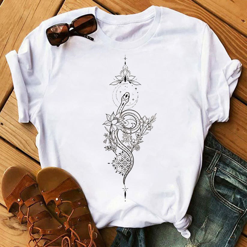 Olivenorma Tree of Life Inspirational Cotton T-Shirts - Snake - 2XL - image 12