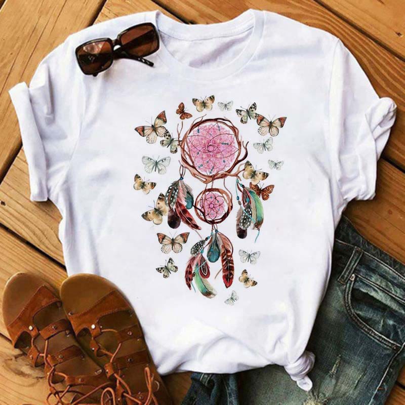 Olivenorma Cotton Dreamcatcher Printed T-Shirt - Butterfly Dreamcatcher2 - 2XL - image 11