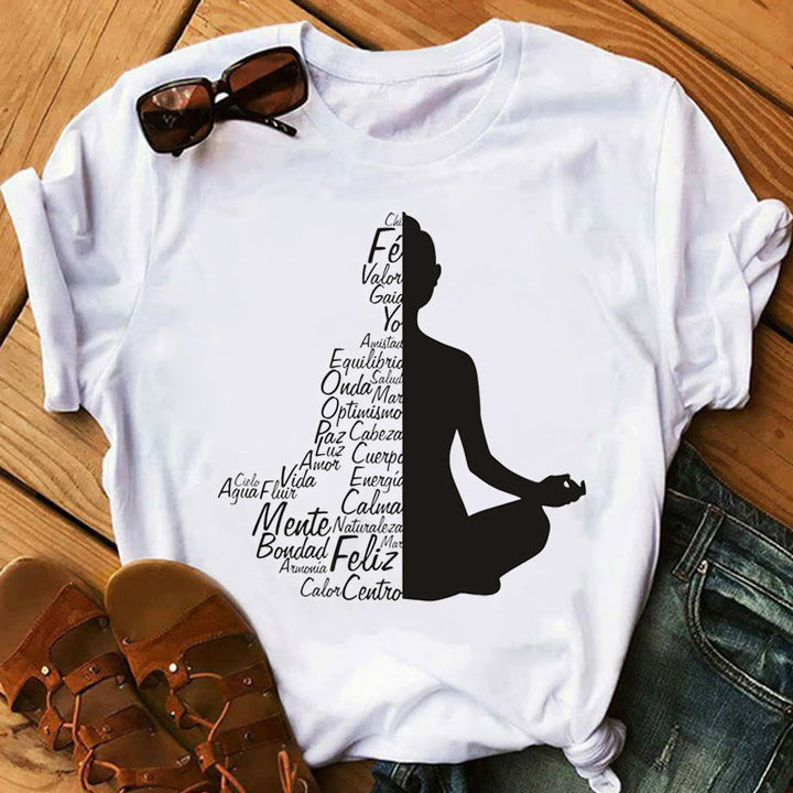 Olivenorma Buddha Chakra Meditation Zen Hobo Boho Printed T-Shirt - Buddha - 2XL - image 0