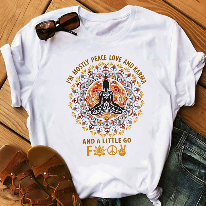 Olivenorma Buddha Chakra Meditation Zen Hobo Boho Printed T-Shirt - Buddha&Lotus#3 - 2XL - image 5