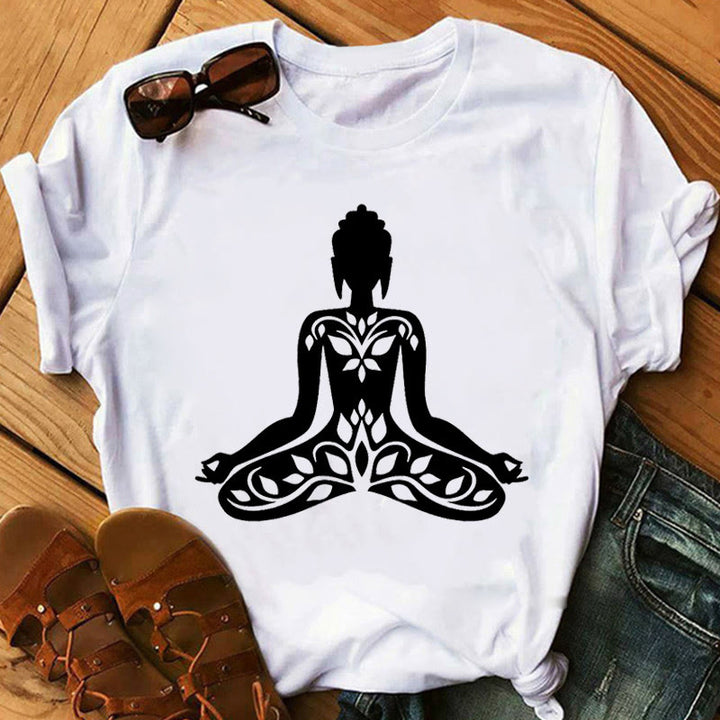 Olivenorma Buddha Chakra Meditation Zen Hobo Boho Printed T-Shirt - Buddha#2 - 2XL - image 2