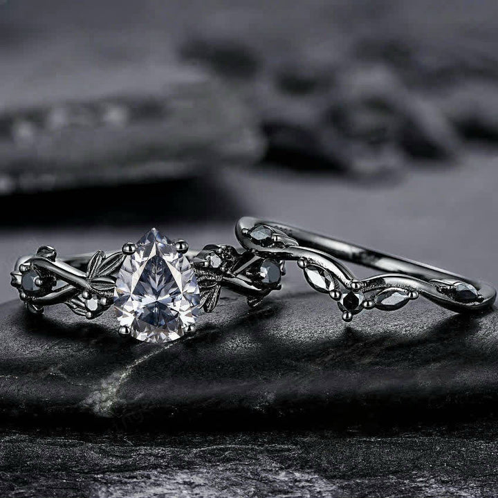 FREE Today:  Lucky Stone Aquamarine Leaf Engagement Ring Set - image 33