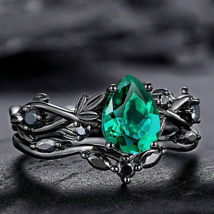 FREE Today:  Lucky Stone Aquamarine Leaf Engagement Ring Set - image 29