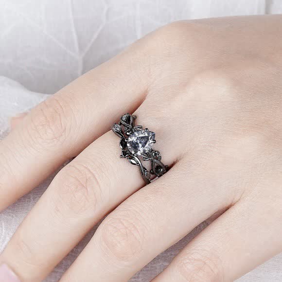 FREE Today:  Lucky Stone Aquamarine Leaf Engagement Ring Set - image 32