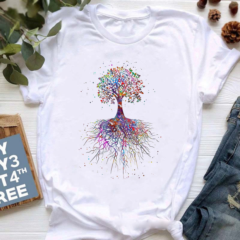 Olivenorma Buddha Yoga Meditation Top Colorful Printed T-Shirt - Tree of Life #3 - 2XL - image 9