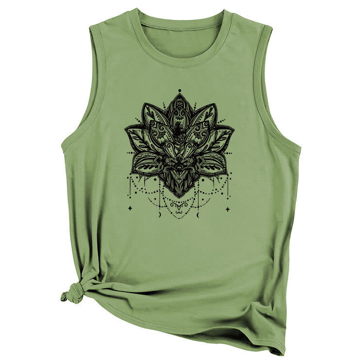 Olivenorma Lotus Printed Sleeveless Large Vest T-Shirt - image 20