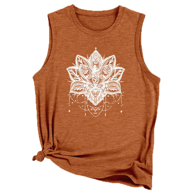 Olivenorma Lotus Printed Sleeveless Large Vest T-Shirt - image 22