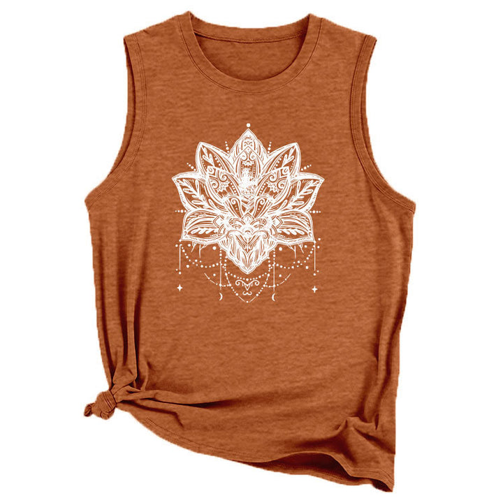 Olivenorma Lotus Printed Sleeveless Large Vest T-Shirt - image 22