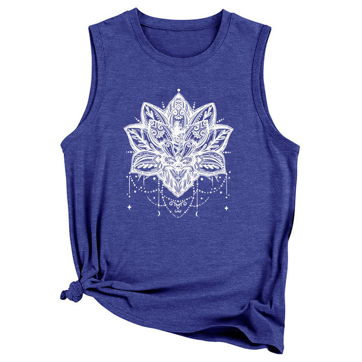 Olivenorma Lotus Printed Sleeveless Large Vest T-Shirt - image 14